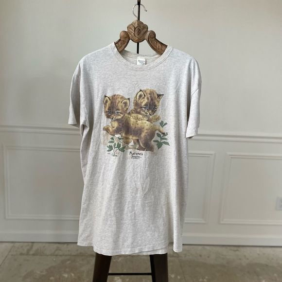 Vintage Tops - Vintage 1997 90s Nature’s Young’uns Kitten Cat Tunic Tshirt Nightshirt Oversized